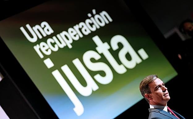 Pedro Sánchez, durante su discurso. 