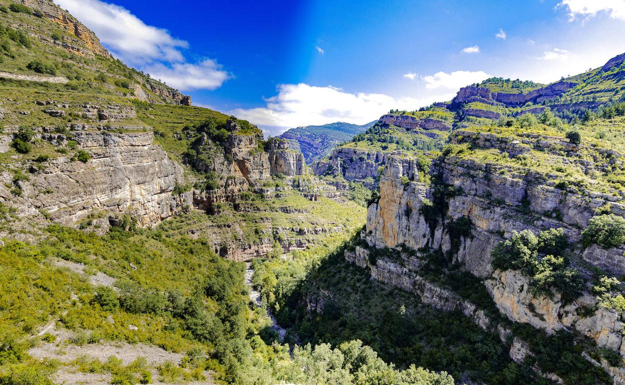 El cañón del río Leza es el destino de un paseo que parte de Soto de Cameros.
