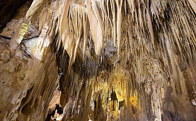 Estalactitas en la cueva de Ortigosa. 