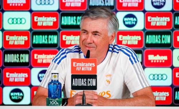 Carlo Ancelotti, en rueda de prensa. 