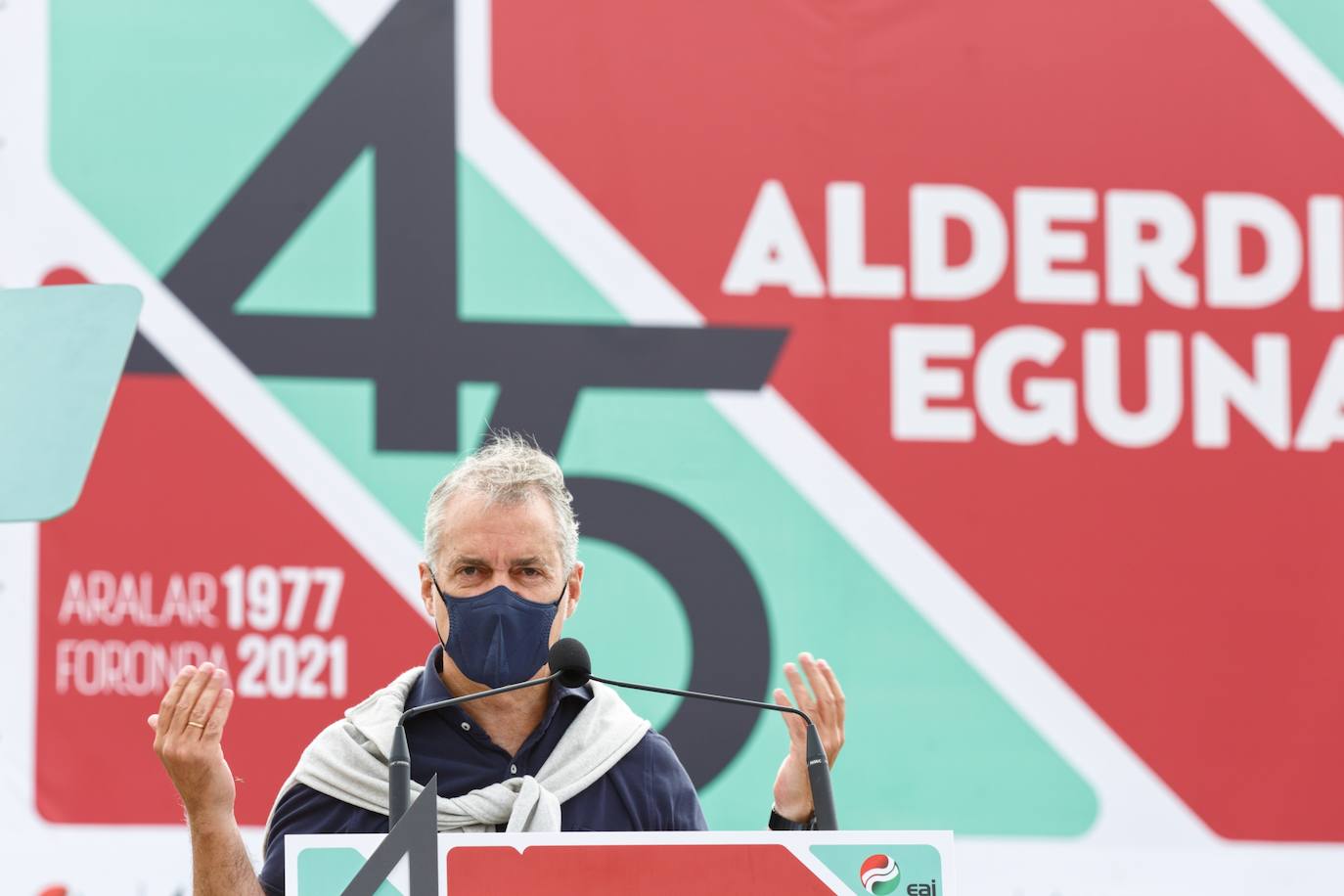 El lehendakari, durante su discurso en el Alderdi Eguna.