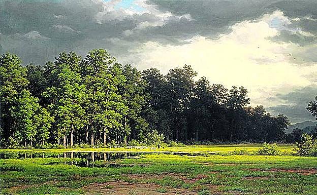 'Bosque con rebaño'. Robert Zünd. 1896-97.