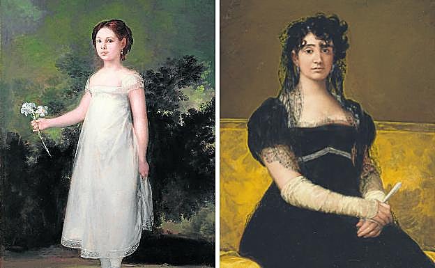 Izquierda, 'La marquesa de Montehermoso', 1810. Derecha, 'La actriz Antonia Zárate', 1810.