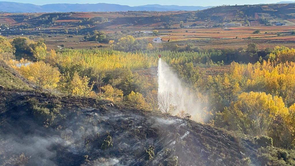 Arden 10 hectáreas de monte bajo y viñedos entre Baños de Ebro y Elciego