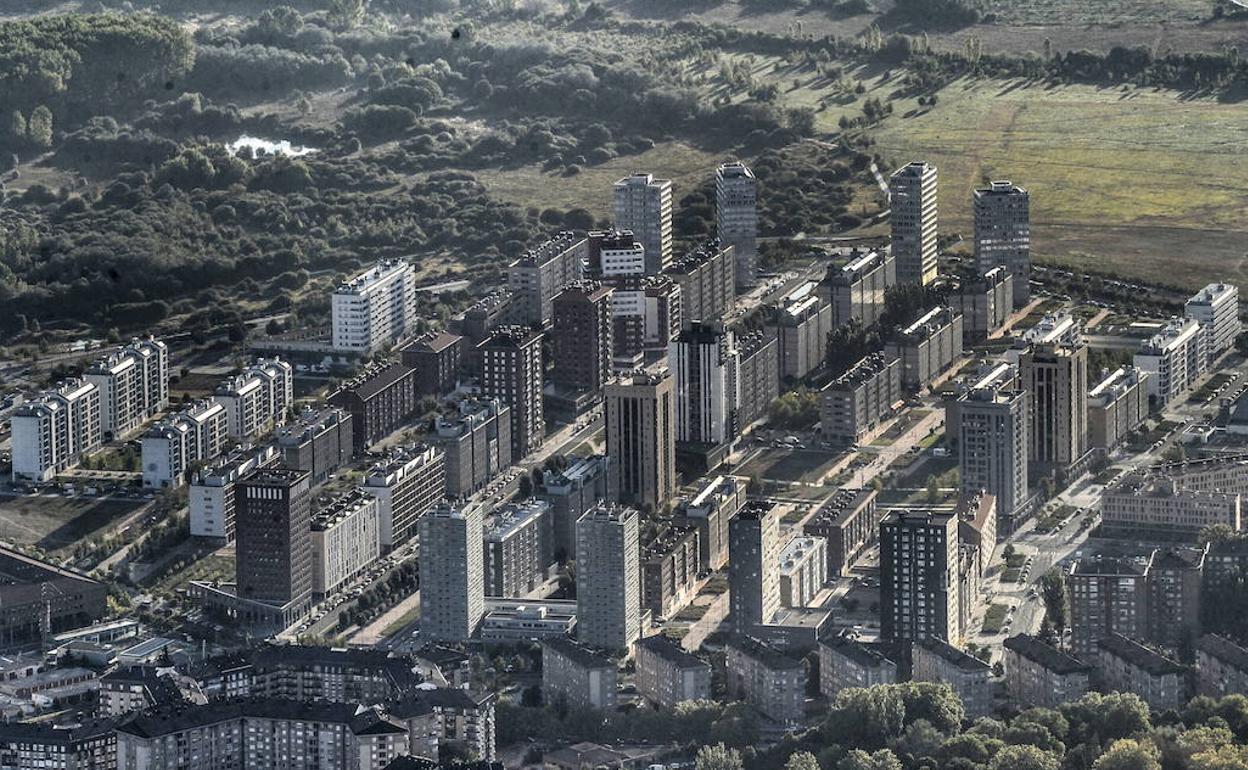 Vista aérea del barrio de Salburua. 