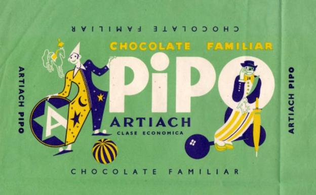 Envoltorio de chocolate Pipo de Artiach, Bilbao años 60. 