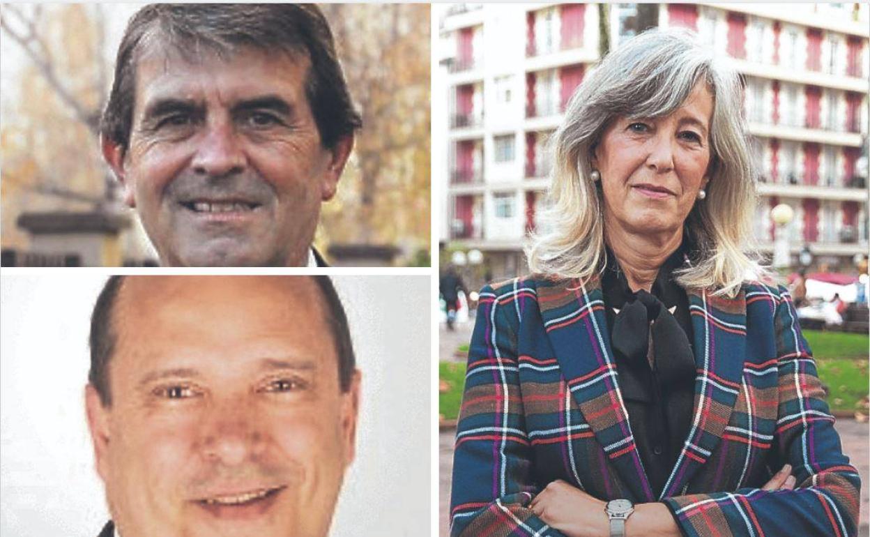 Arriba a la izquierda, el viceconsejero Josu Zubiaga.. Abajo a la izquierda, el concejal Domínguez-Macaya. Y a la derecha, Helguera es funcionaria del propio tribunal desde 1992. 