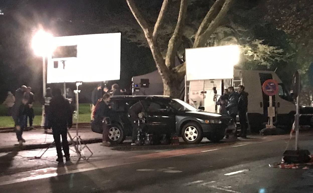 Rodaje en Bilbao: El parque de Doña Casilda se convierte en un plató nocturno durante dos días