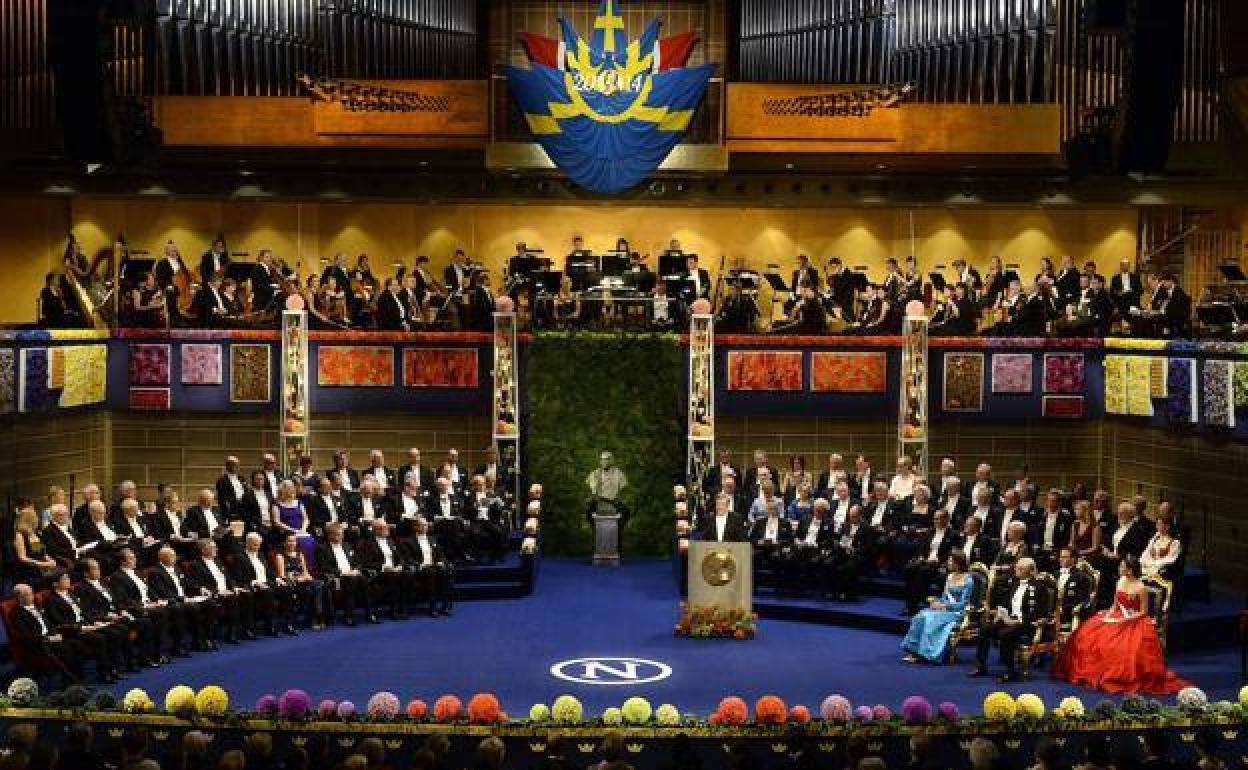 Vista general de una de las ceremonias de la entrega de los Premios Nobel en Estocolmo. 