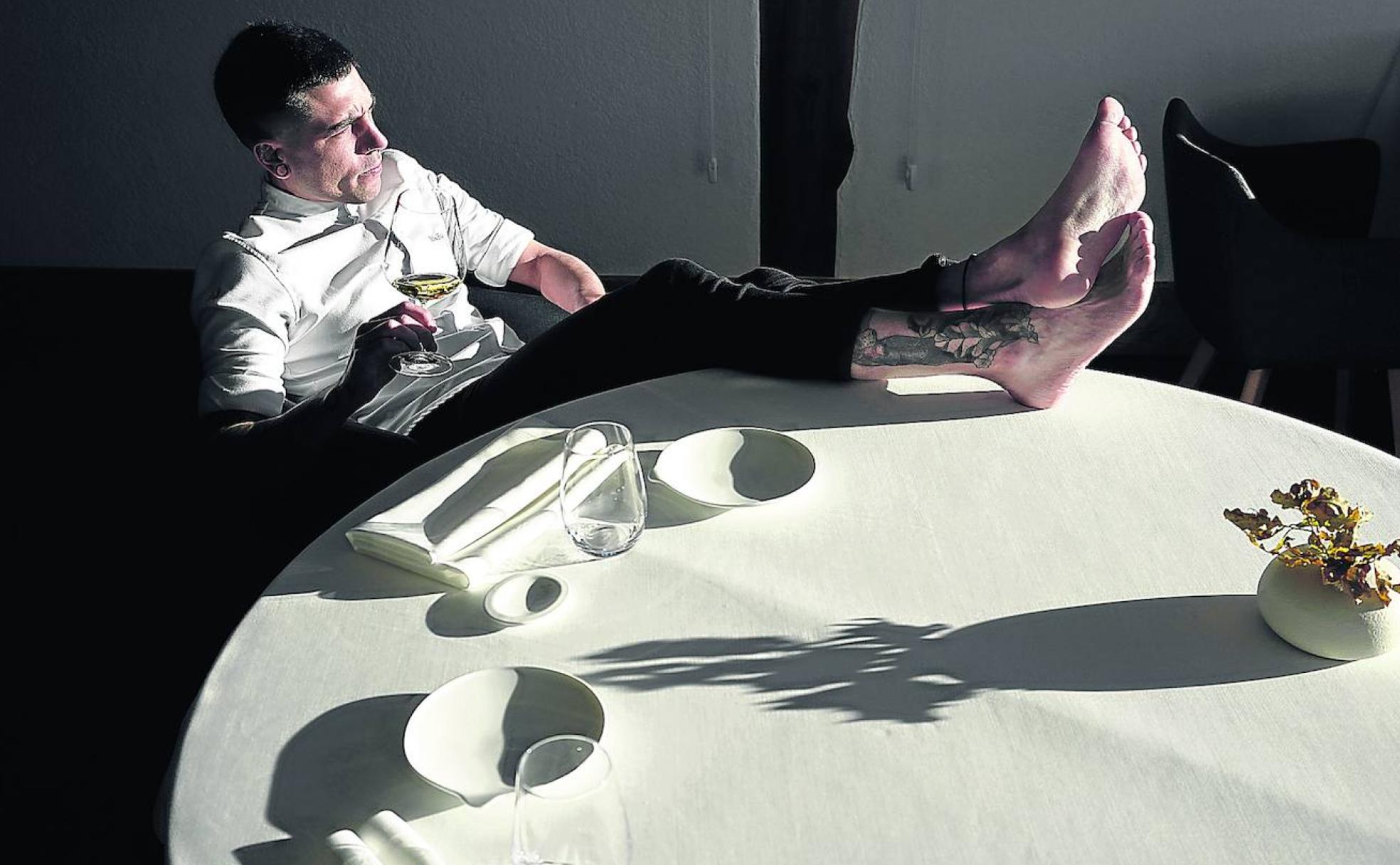 Julen Baz, en su restaurante de Dima.