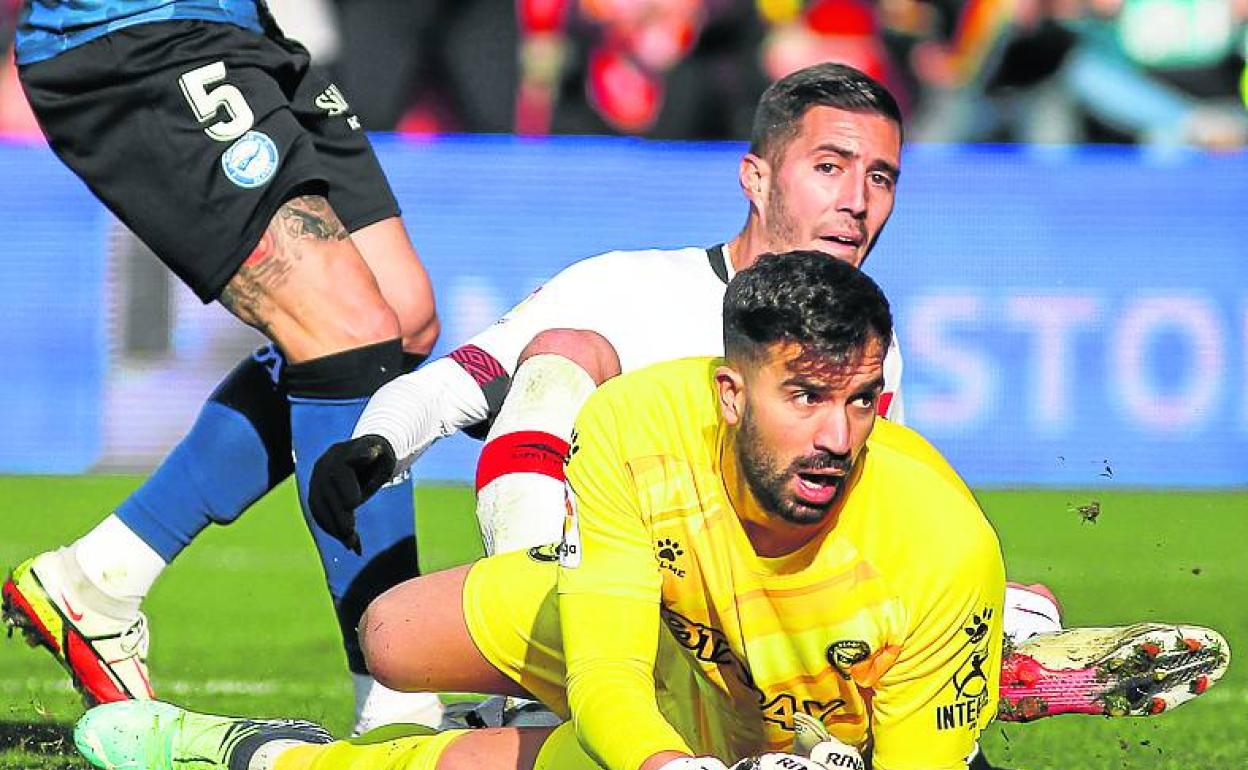 Pacheco, en el primer gol del Rayo Vallecano.