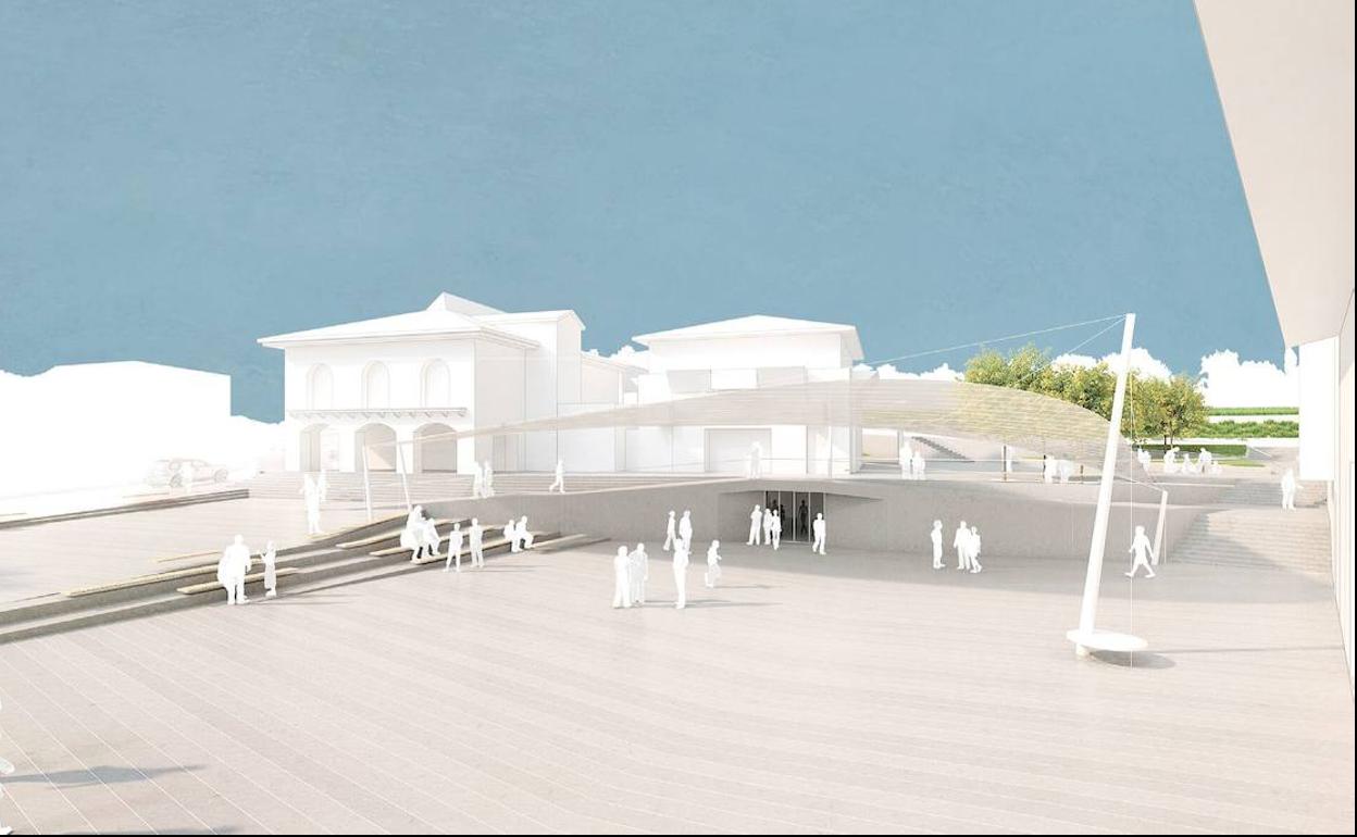 Fotomontaje del proyecto que se ejecutará en la Herriko plaza de Gautegiz Arteaga.