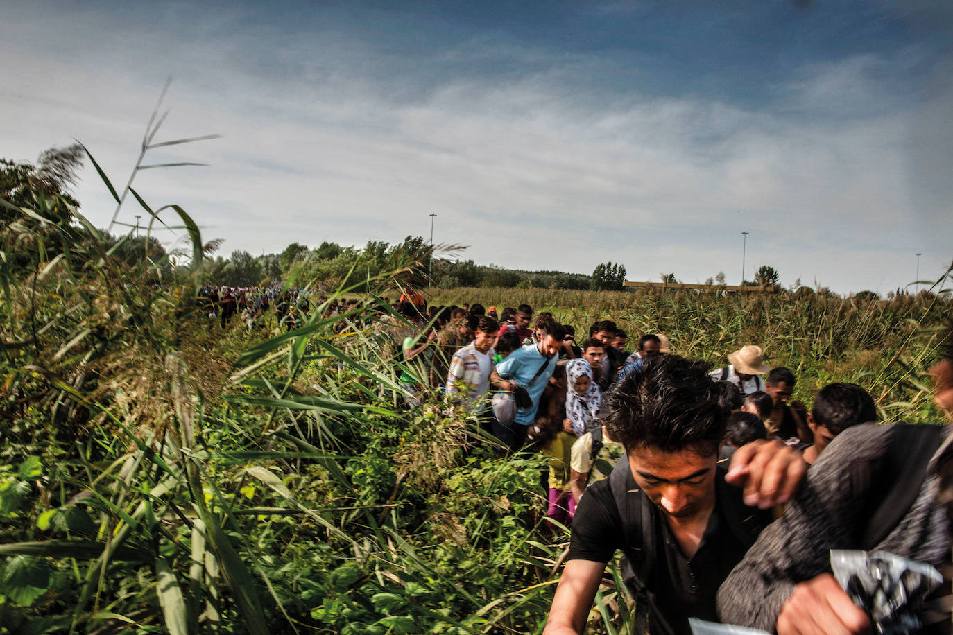 Röszke-Horgoš, frontera de Hungría con Serbia, 2015.