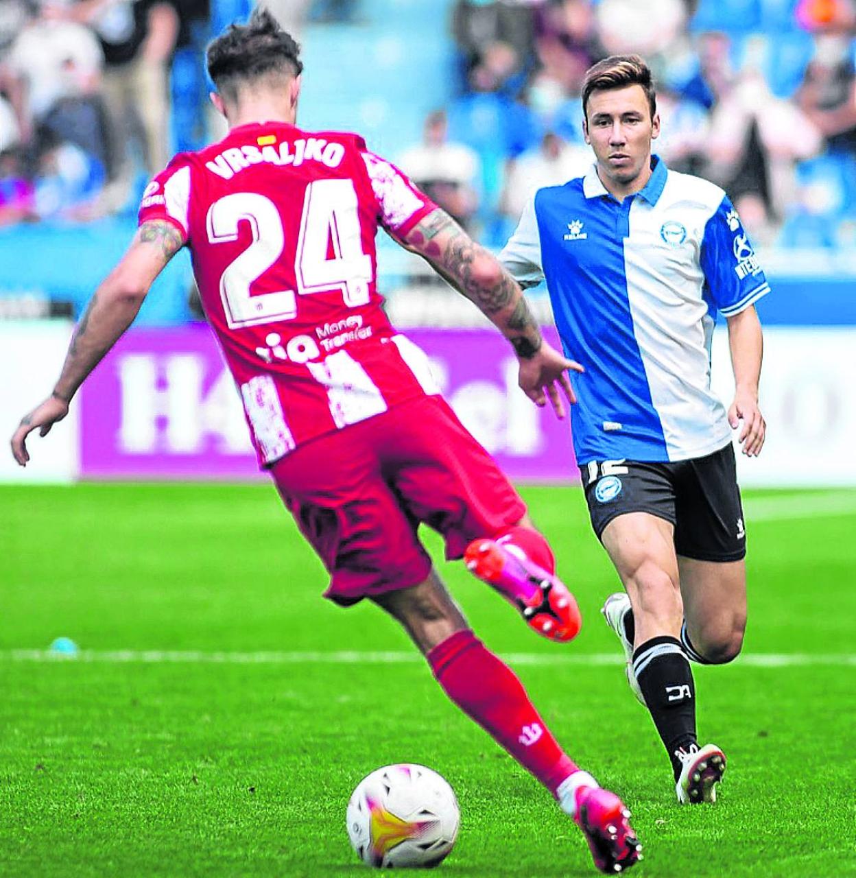 Saúl, en su único encuentro liguero de esta temporada, ante el Atlético de Madrid.