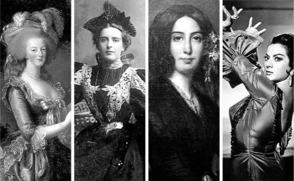 María Antonieta, Natalie Barney, George Sand y Lola Flores, sobre las que ha escrito Jean Chalon.