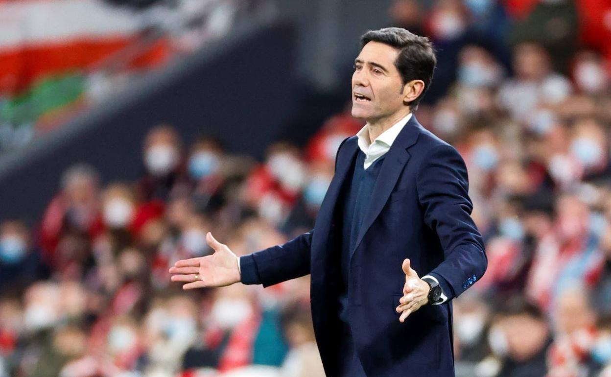 Marcelino, el lunes ante el Espanyol.