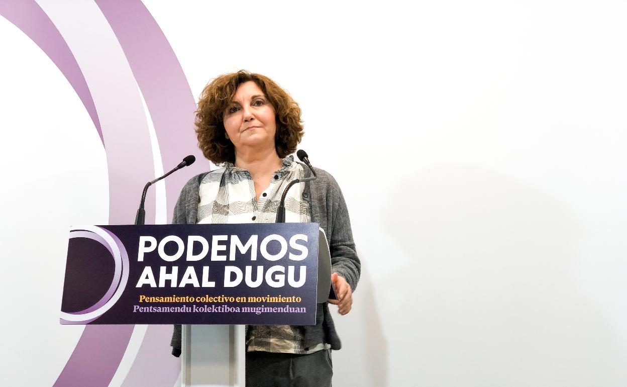 La coordinadora general de Podemos Euskadi, Pilar Garrido