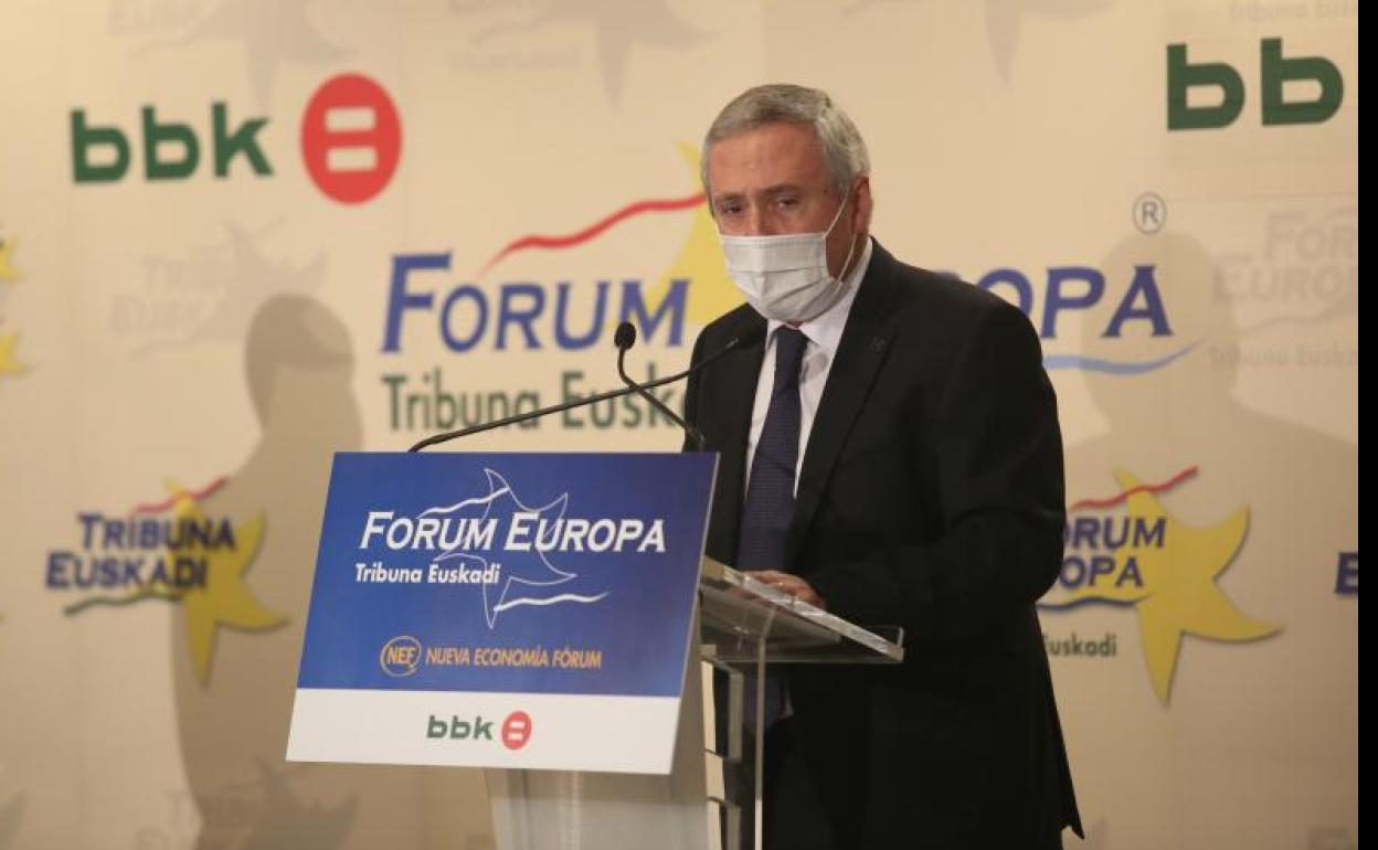 El presidente del grupo Mondragón. Iñigo Ucín, en l Forum Europa. 