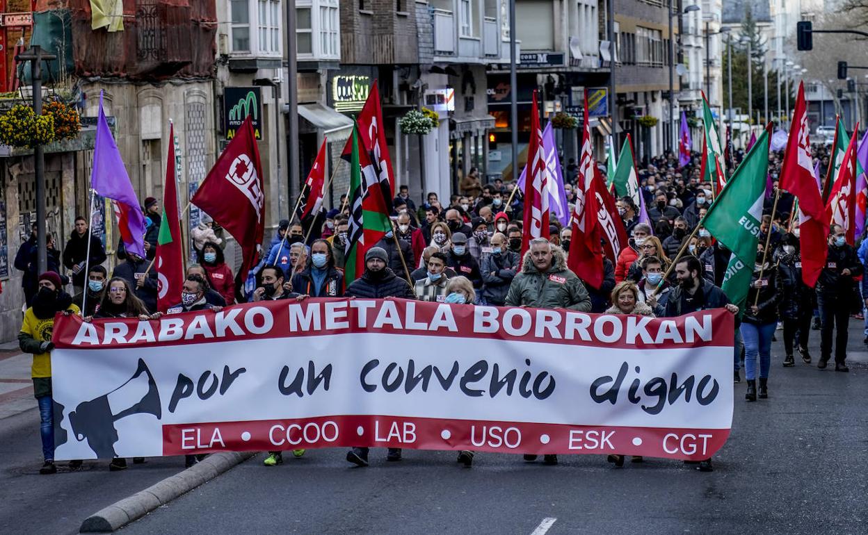 Manifestación este sábado por las calles de Vitoria.