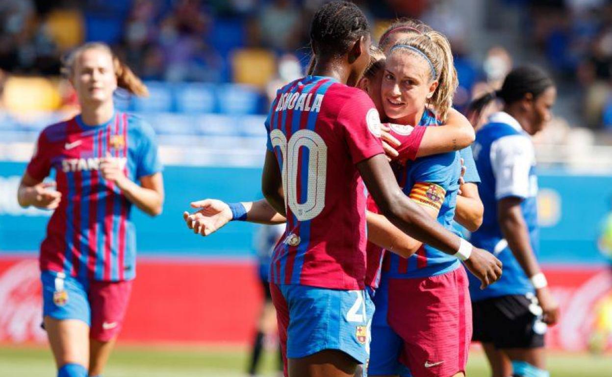 Alexia Putellas celebrando uno de los 9 goles que le hicieron al Alavés en la primera vuelta. 