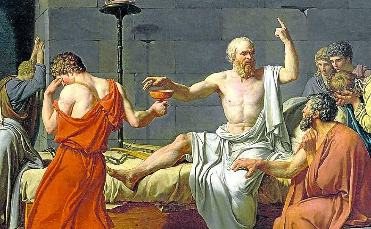 'La muerte de Sócrates', de Jacques-Louis David (1787).