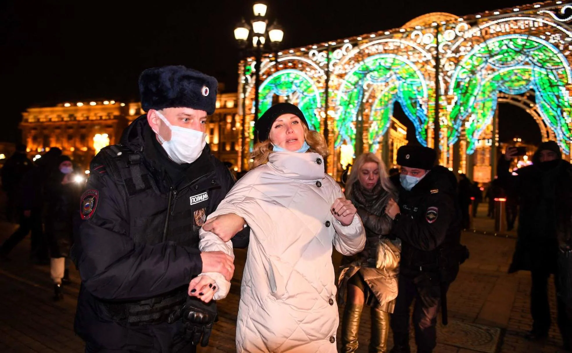 Detenciones en Moscú enlas protestas por la guerra de Ucrania. 