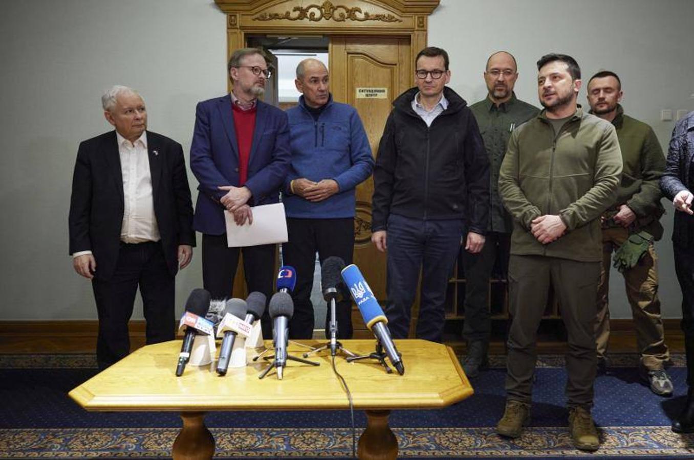 Reunión del primer ministro ucraniano, checo, polaco y esloveno en Kiev.