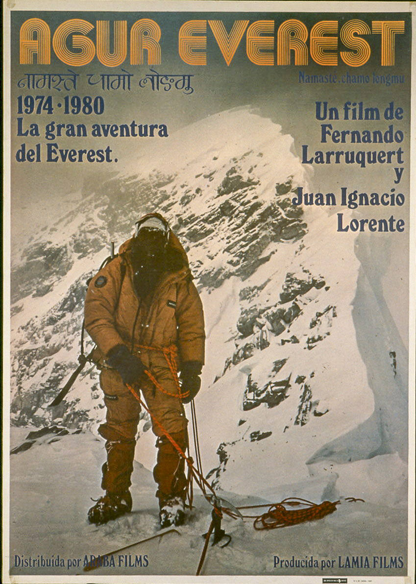 Cartel del documental 'Agur Everest'. En la película se recogen imágenes de la expedición al Everest, una filmación realizada por Lorente, Martín Zabaleta y otros miembros del grupo.