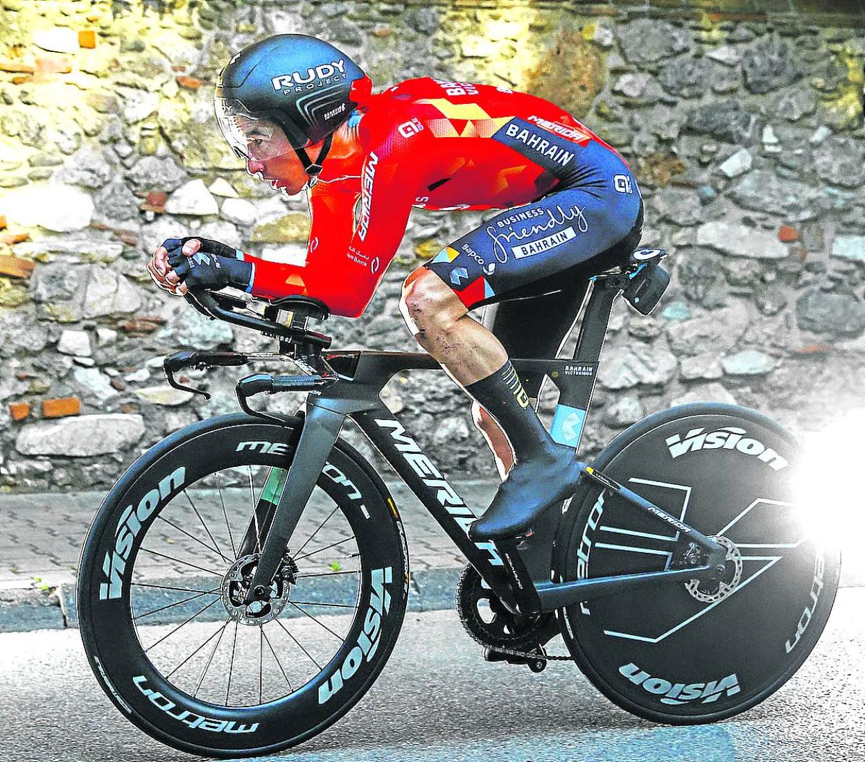 Pello Bilbao, durante la contrarreloj de la pasada Tirreno-Adriático. 