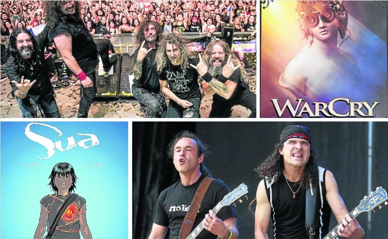 De arriba abajo, los grupos de heavy metal Warcry (banda asturiana, fundada en 2002) y Su Ta Gar (de Eibar, en la carretera desde 1987) han inspirado sendas novelas gráficas. 