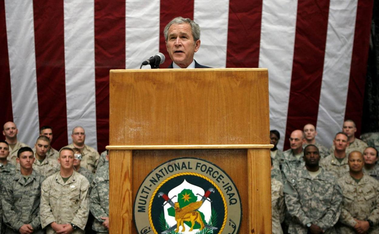 Bush, en un discurso a las tropas desplegadas en Irak en 2008.