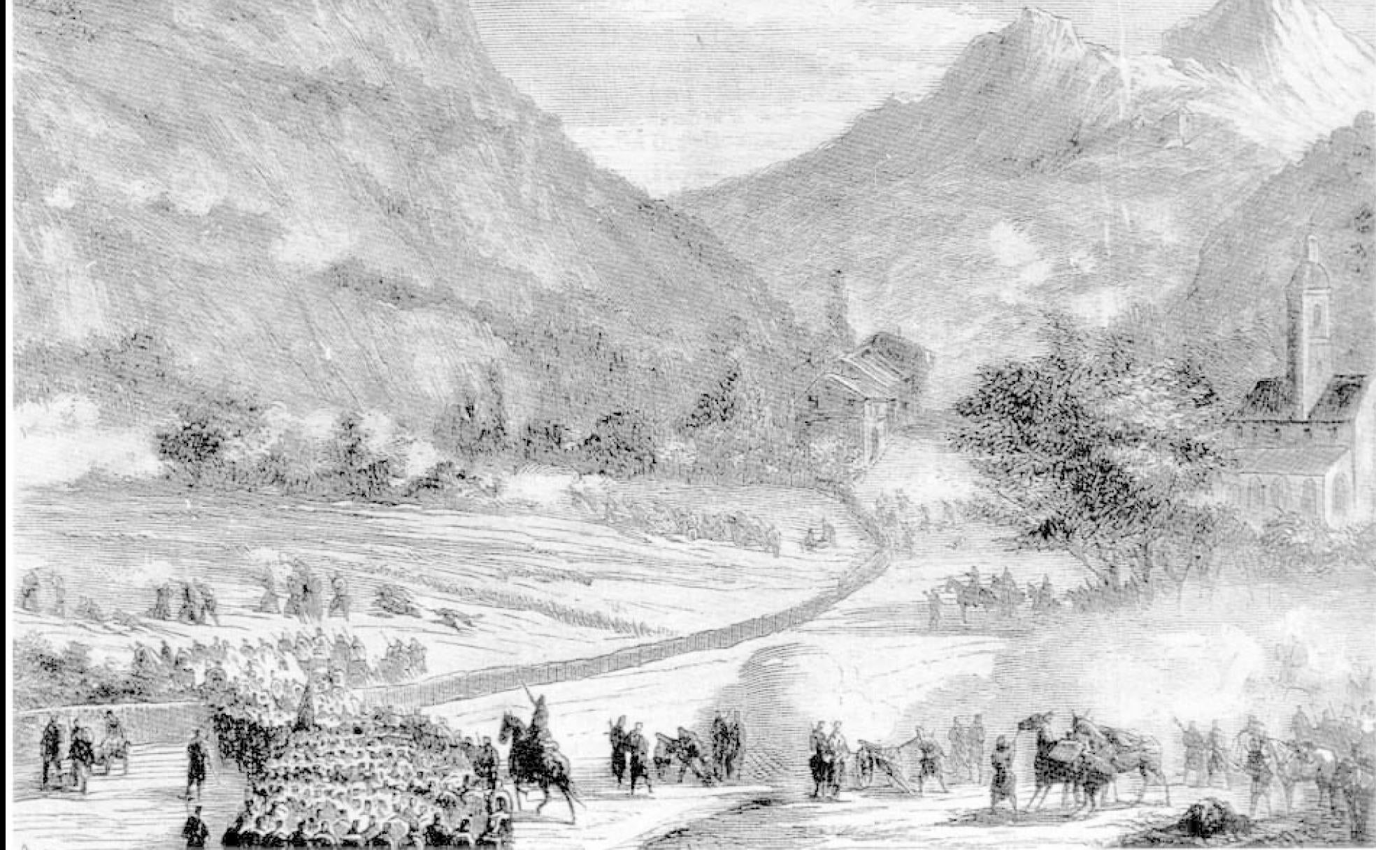 Insurrección carlista. Acción de Mañaria: cróquis de Don Ricardo de Ojeda, testigo presencial.