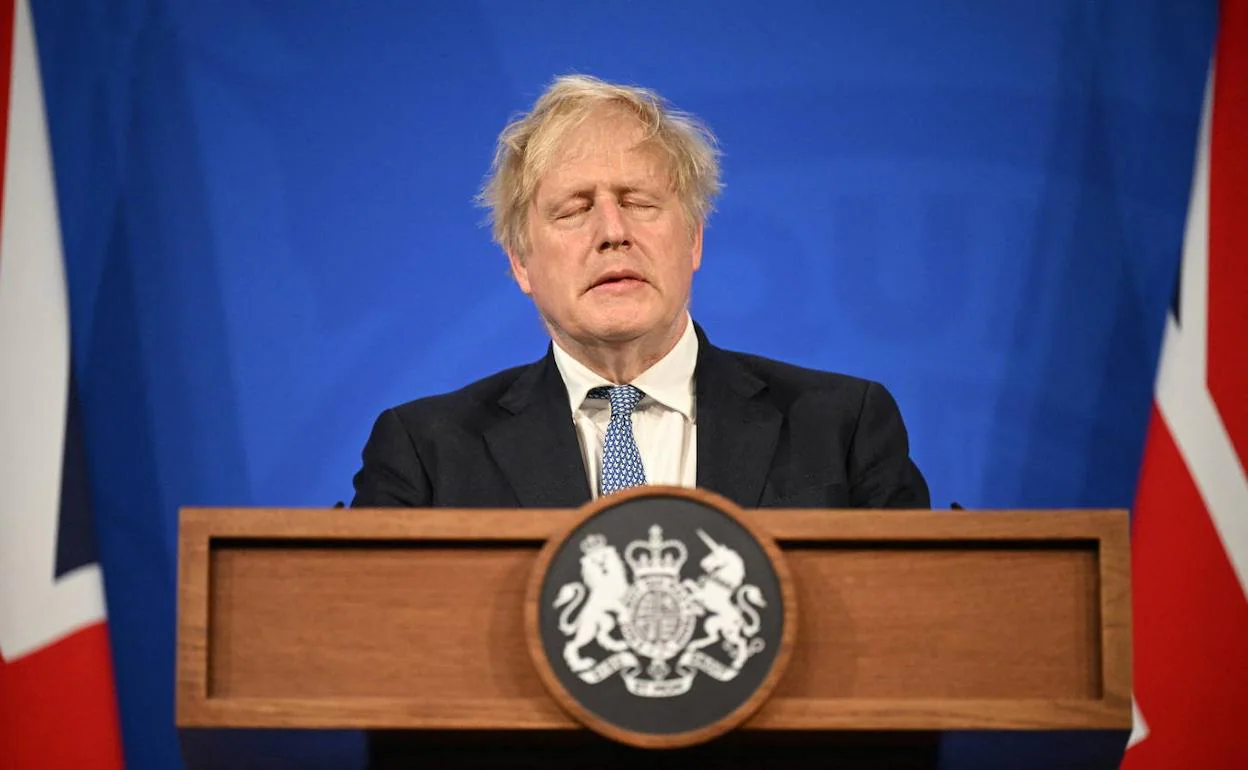 Boris Johnson, el pasado sábado durante una rueda de prensa.