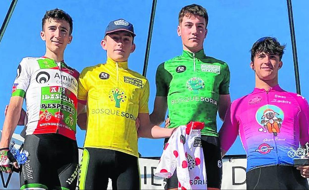 Íñigo Uría, con el jersey amarillo en la etapa del sábado. 