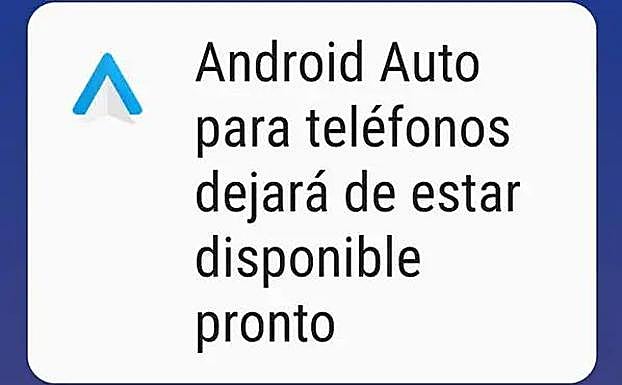 Pantalla informativa al iniciar la aplicación de Android Auto para teléfonos.