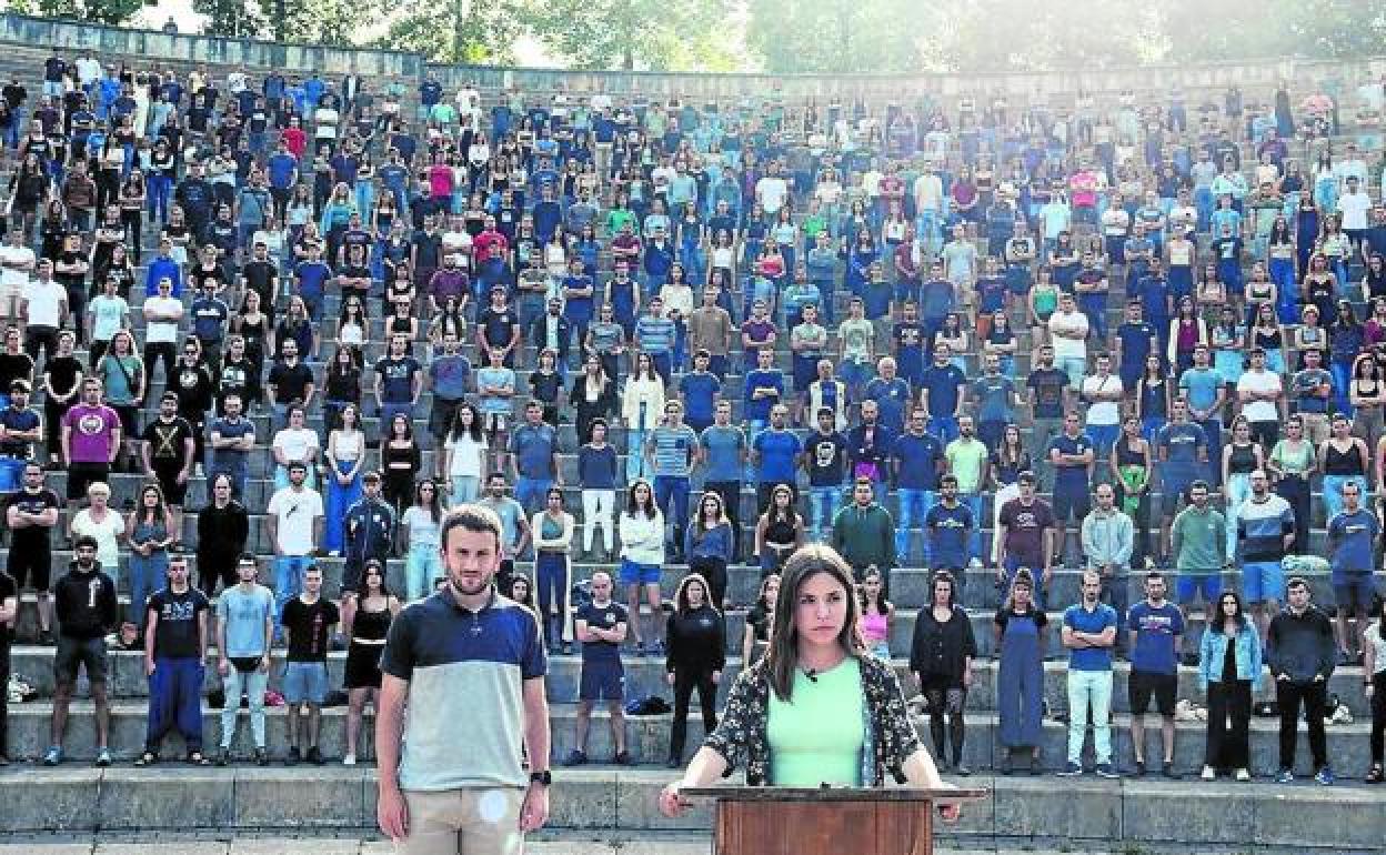 Miembros de GKS, el pasado lunes en una comparecencia en San Sebastián