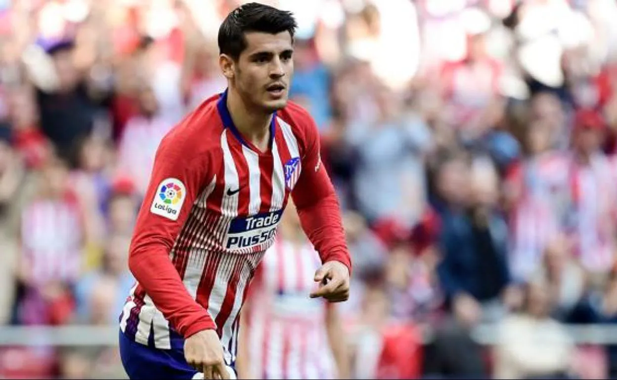 Álvaro Morata, en un partido con el Atlético. 