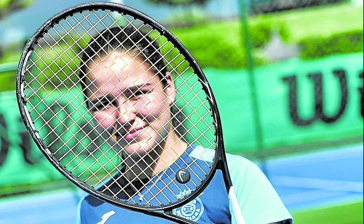 Marta García, antes de comenzar un entrenamiento.