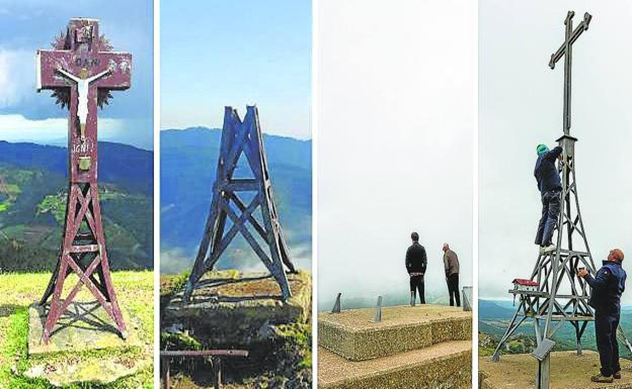 Investigan a un grupo radical por derribar doce cruces en montes vascos