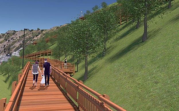 Aspecto que tendrá la futura pasarela peatonal. 