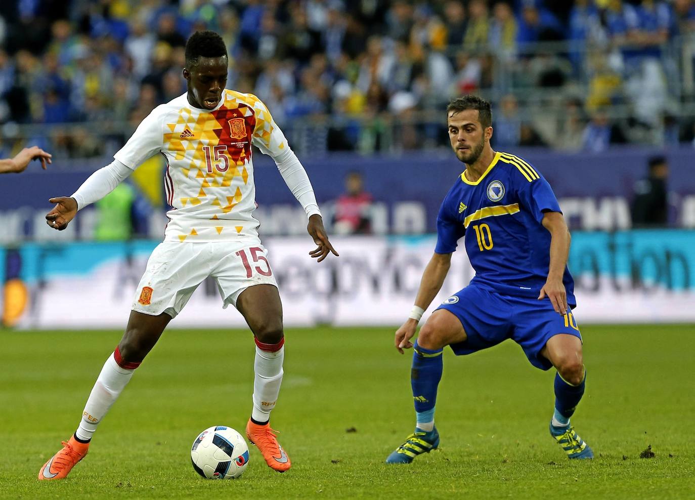 Iñaki Williams, durante el único partido que disputó con la selección española. 