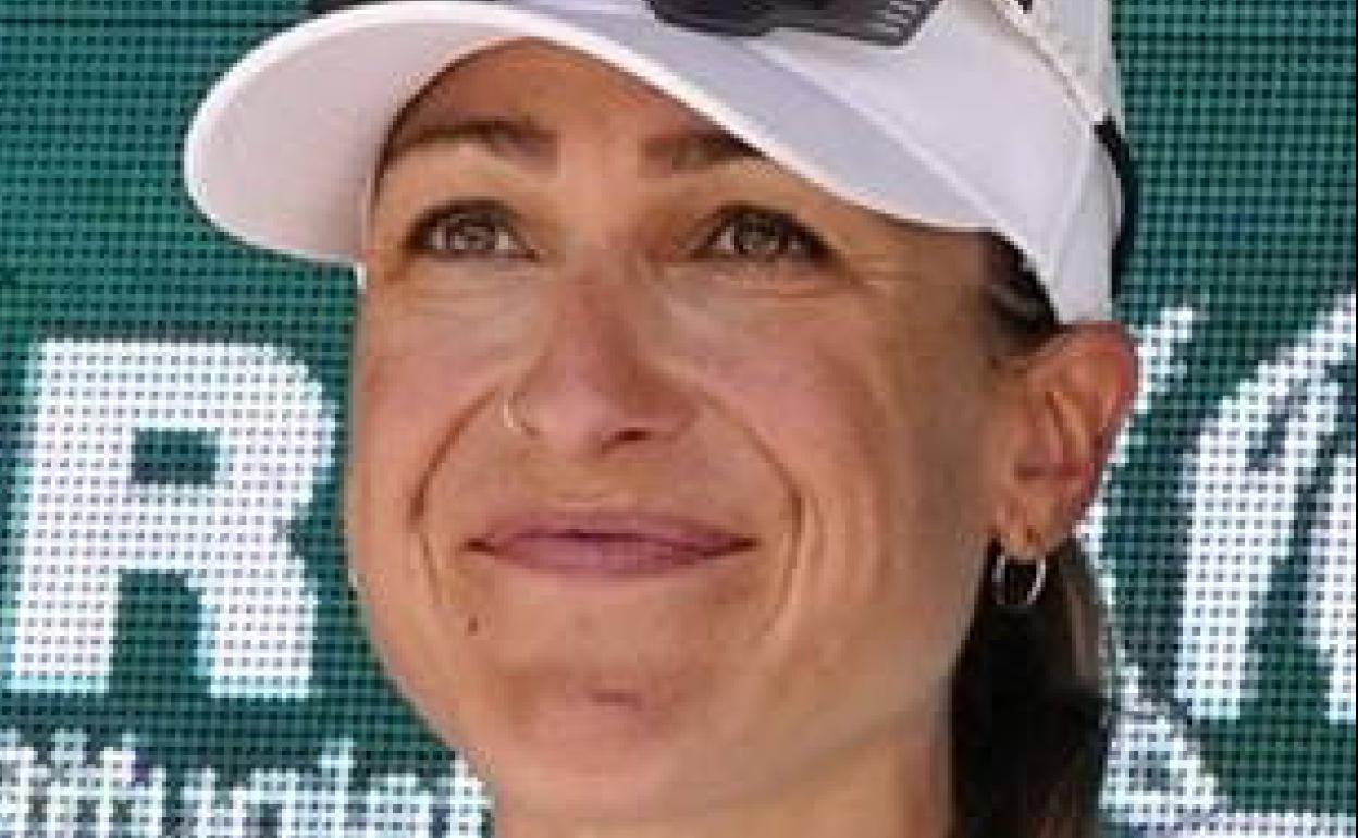 Mavi García, en el podio.