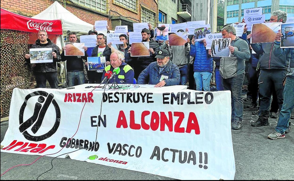 Una de las protestas llevadas a cabo por los trabajadores de Alconza en los últimos meses. 