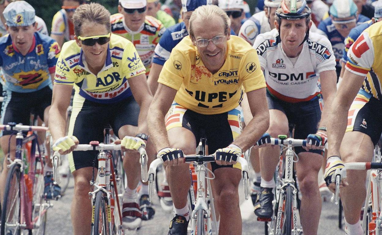 Laurent Fignon, durante la ronda gala en 1989. 