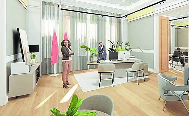 Aspecto que lucirá tras la reforma el área donde tiene su despacho el diputado general. 