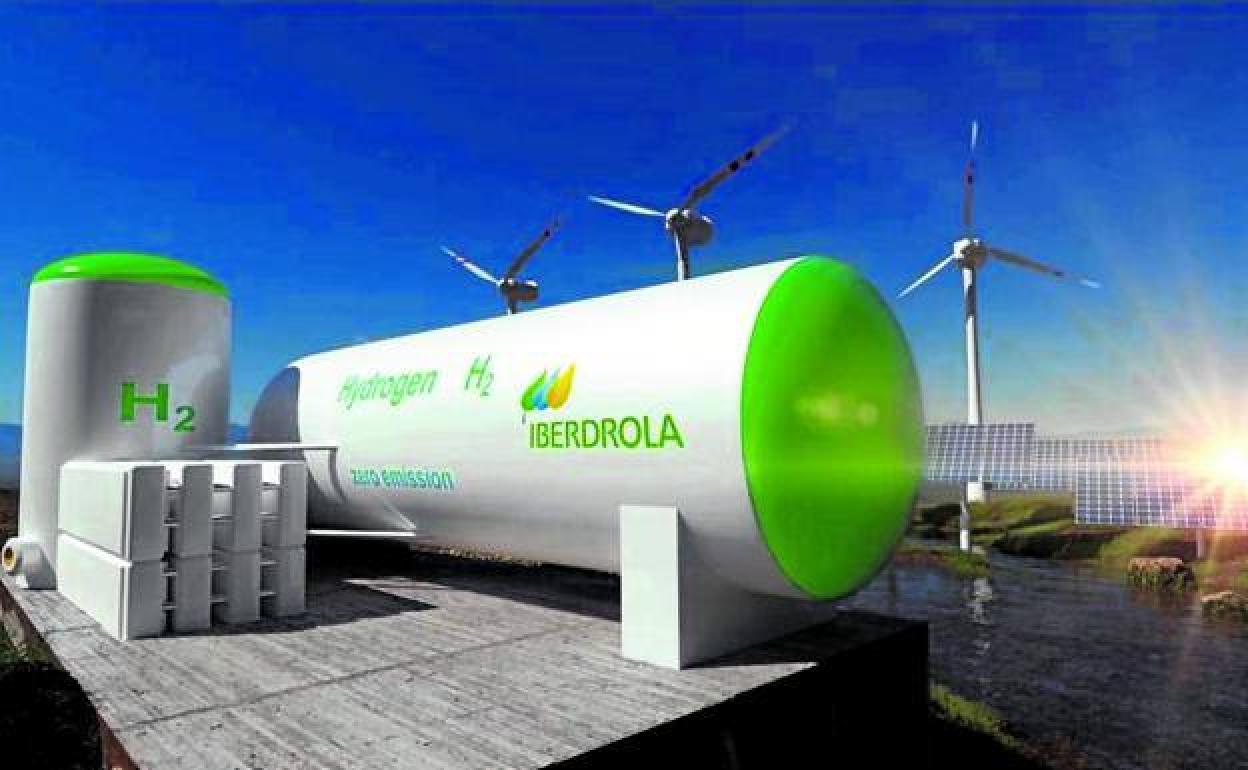 Imagen ofrecida por Iberdrola en su página web sobre su proyecto de hidrógeno. 