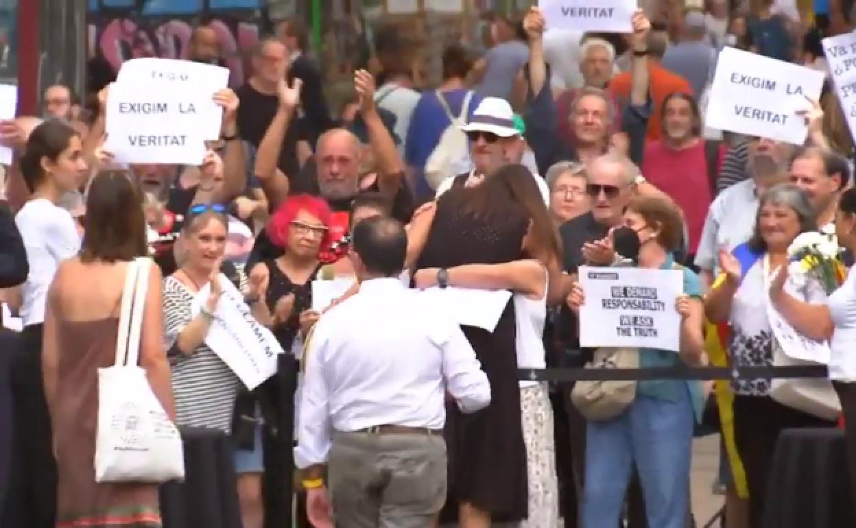 Bochornosa protesta en el homenaje por el quinto aniversario de los atentados. 