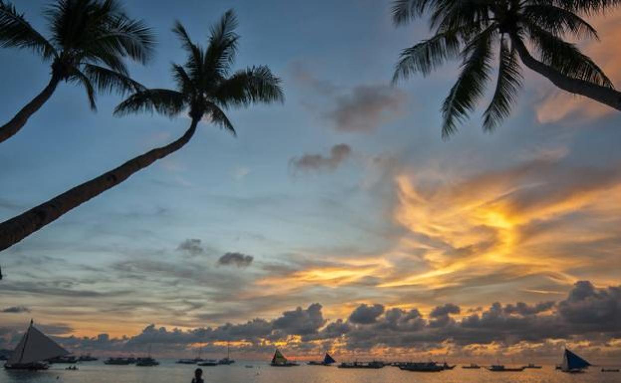 Paradisiaca imagen de la isla filipina de Boracay. 