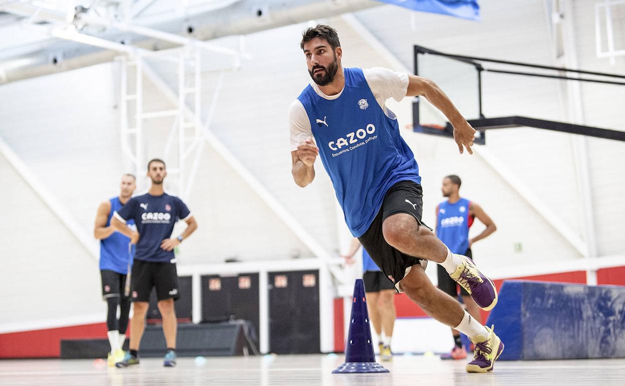 Dani Díez, durante uno de sus primeros entrenamientos. 