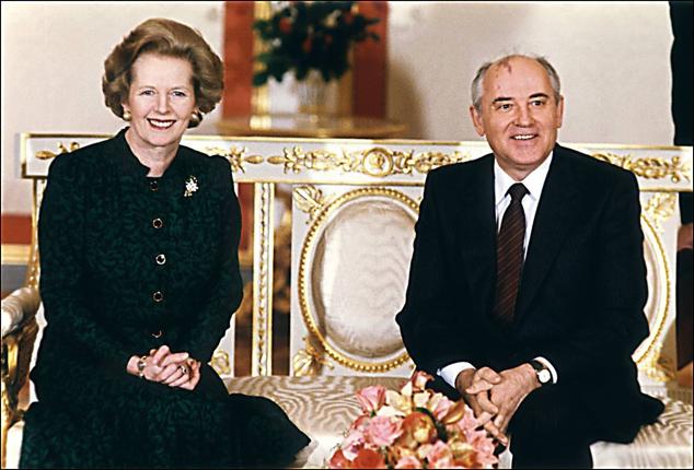 Margaret Thatcher con el líder soviético en 1987.